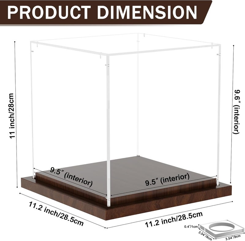 VGMiu Soccer Ball Display Case with Wood Base, Clear Acrylic Display Case Soccer Box with Removable Built-in Ball Holder for Autographed Balls, Sports Collectibles, Memorabilia Displays - Image 2